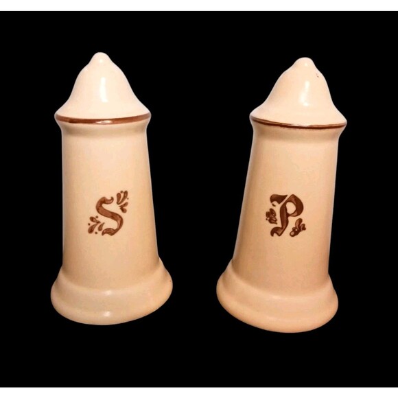 Pfaltzgraff Other - VTG Set of 2 Pfaltzgraff Village Pattern Cream Salt And Pepper Shakers w/ Plugs